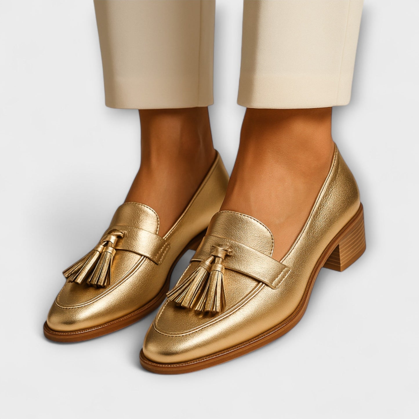 Sally - Gold Loafers