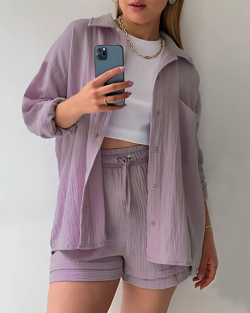 Kaelani – Button-Up Shorts Set