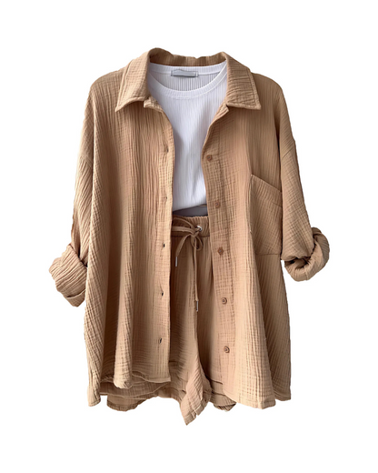 Kaelani – Button-Up Shorts Set