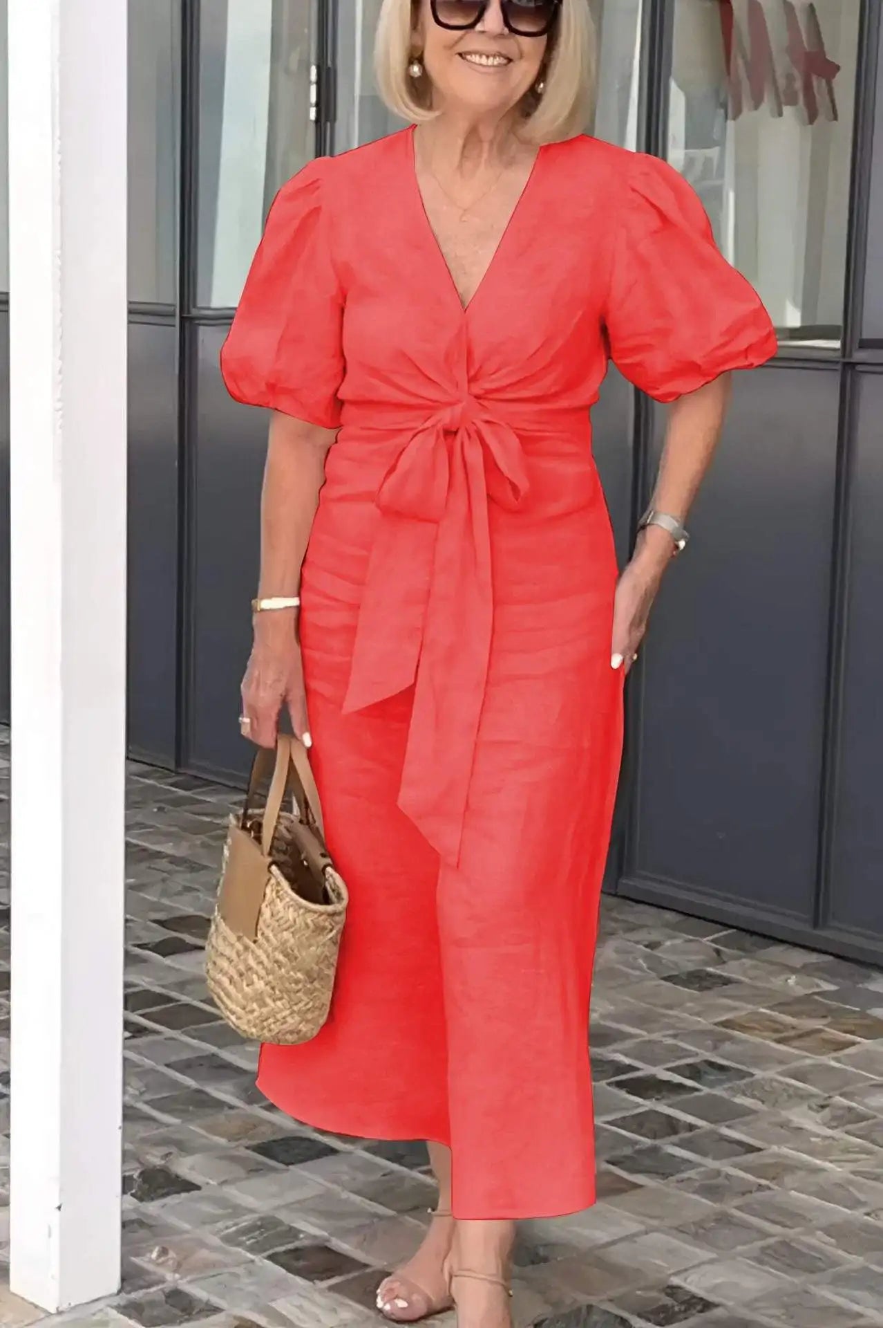 Stella - Elegant V-Neck Dress