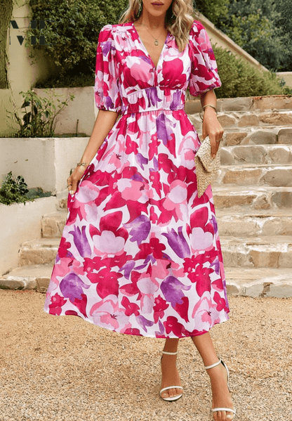 Lorenza – Elegant Spring Midi Dres