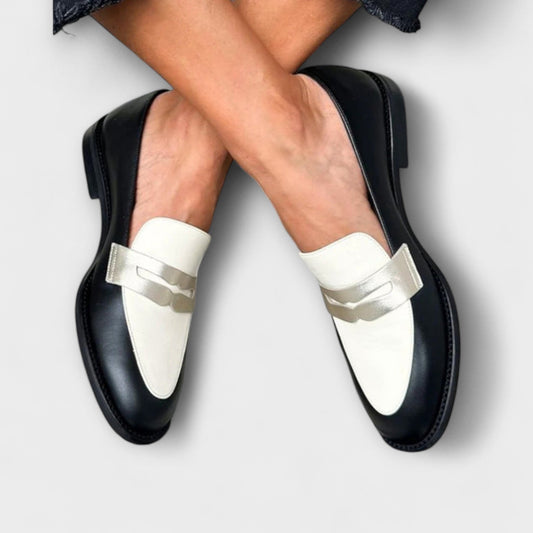 Heidi - Black Metallic Loafers